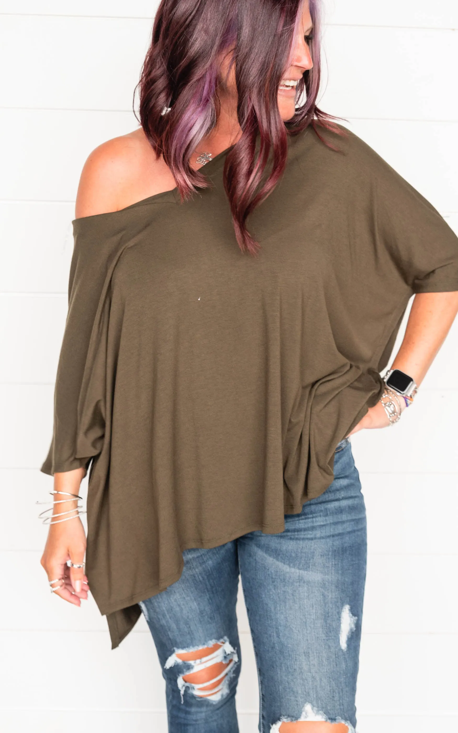 Oversized V-Neck Tunic Top - Final Sale*