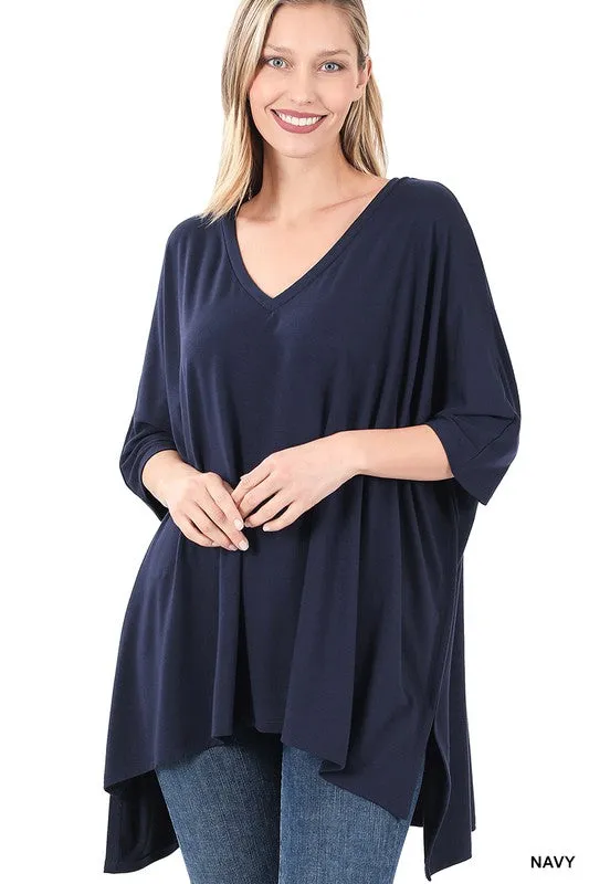 Oversized V-Neck Tunic Top - Final Sale*