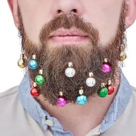 Pack of 12 Christmas Beard Baubles Fun Party Face Decoration