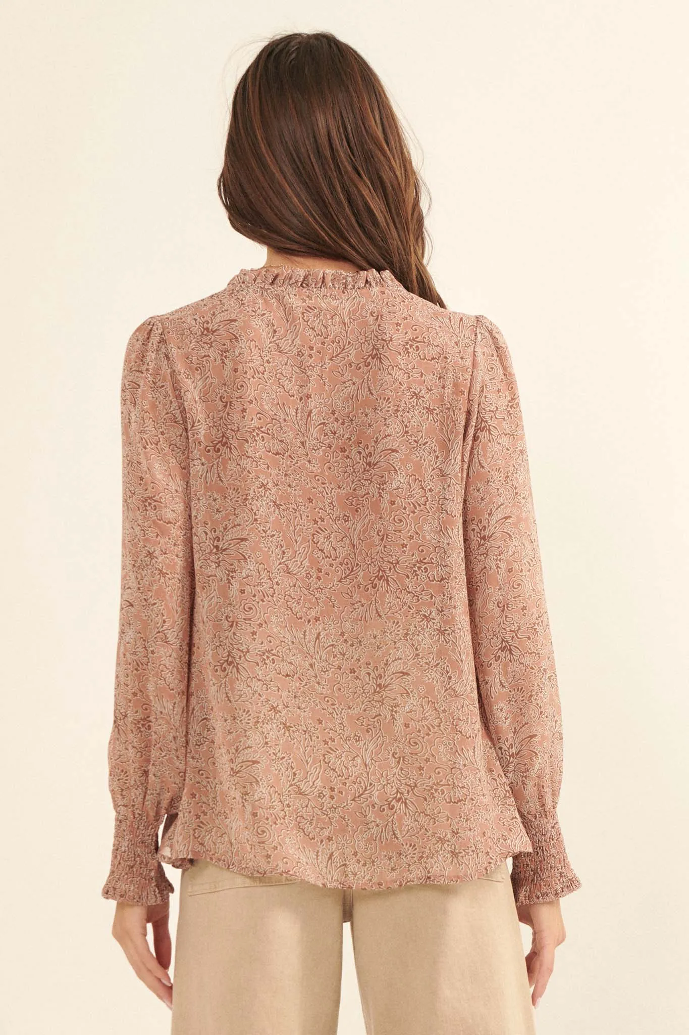 Perennial Perfection Floral Puff-Sleeve Top