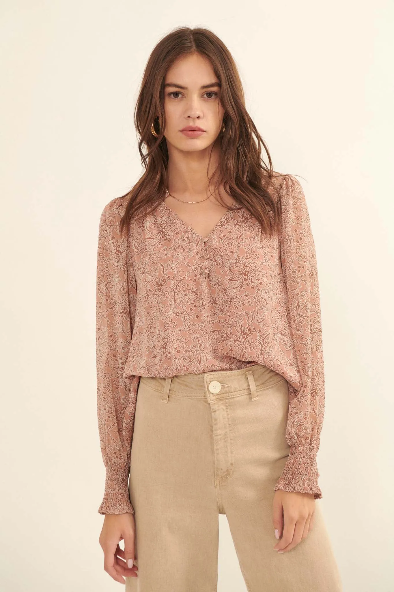 Perennial Perfection Floral Puff-Sleeve Top