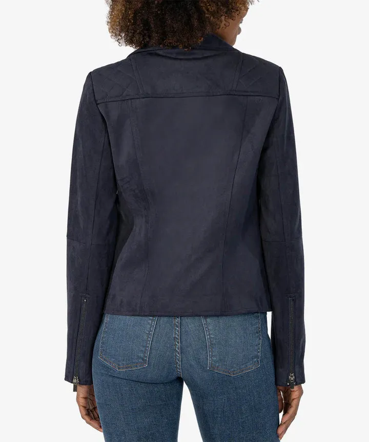 Quinn Textured Faux Suede Moto Jacket