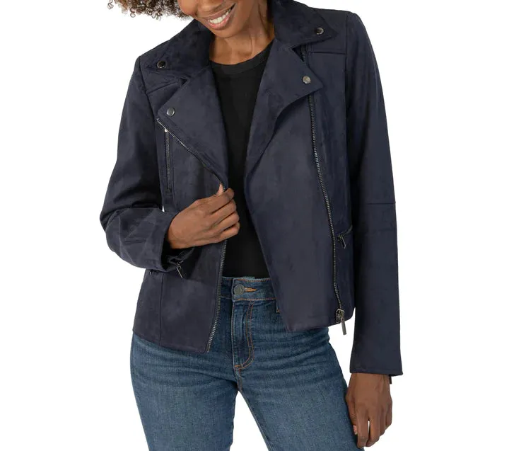 Quinn Textured Faux Suede Moto Jacket