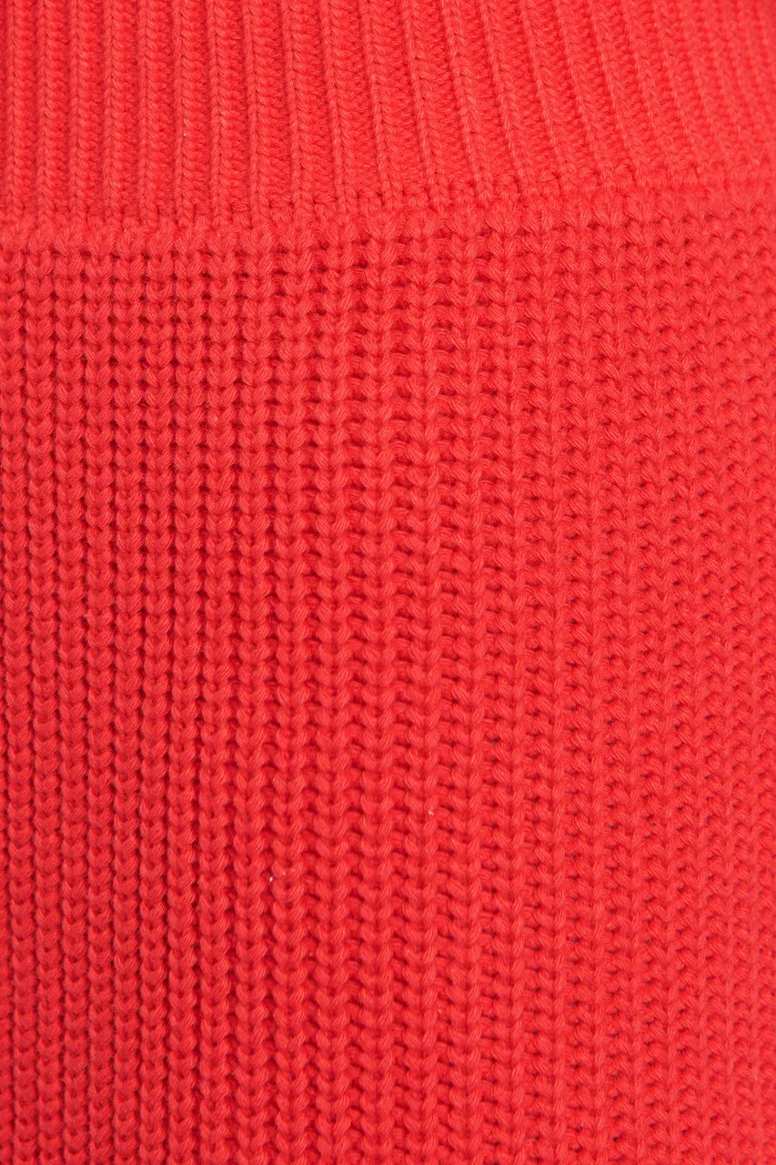 Red Raf Simons Knitted Preowned Jumper and Skirt Set