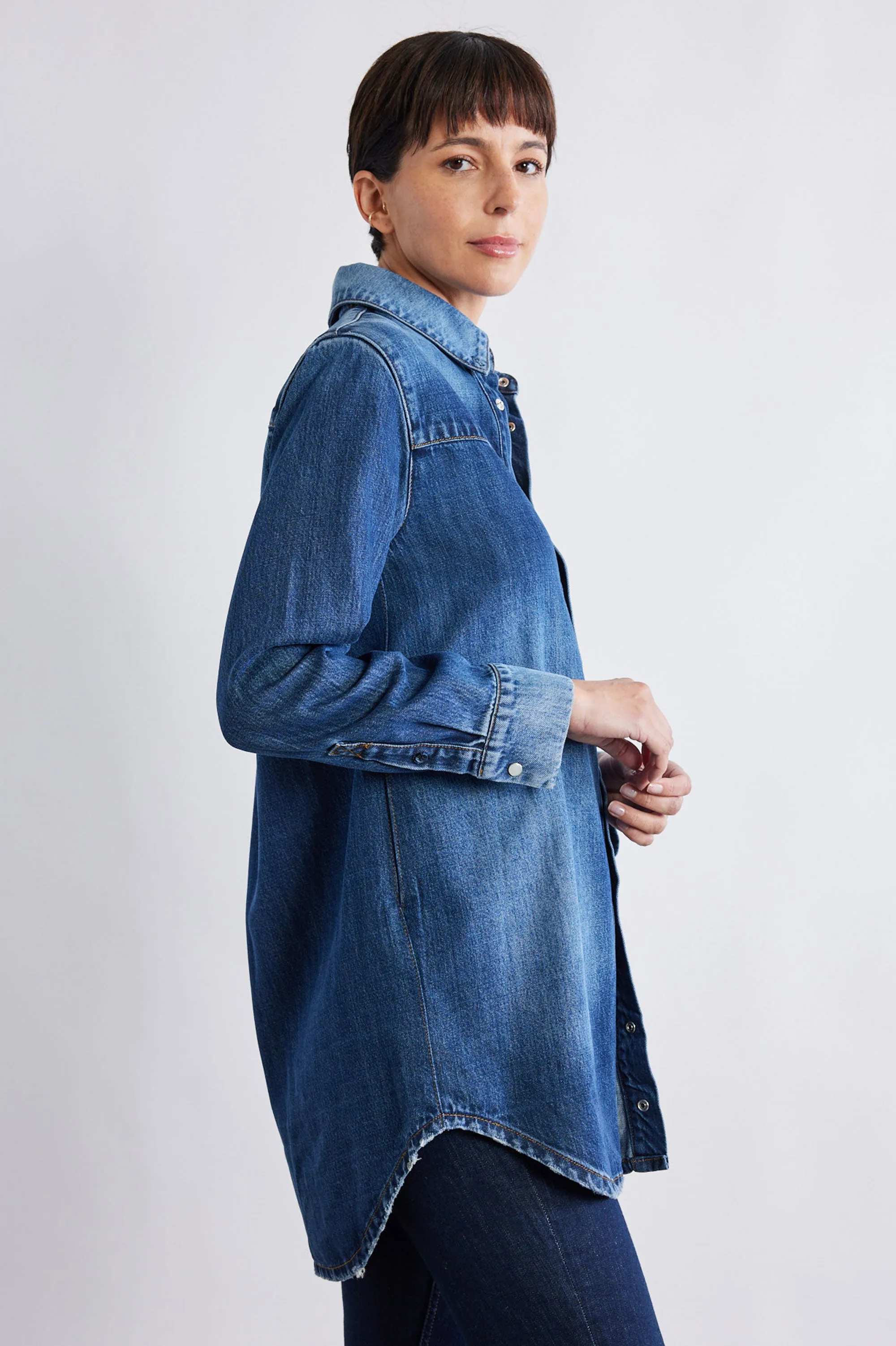 Relaxed Light Denim Tunic