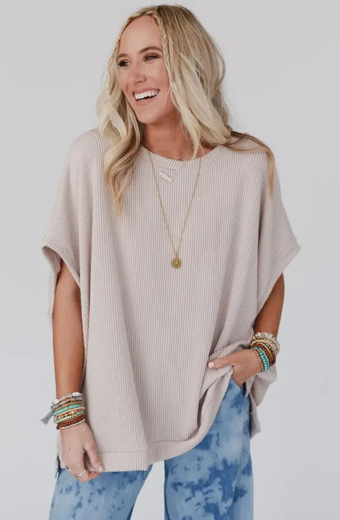 Ribbed Batwing Tunic