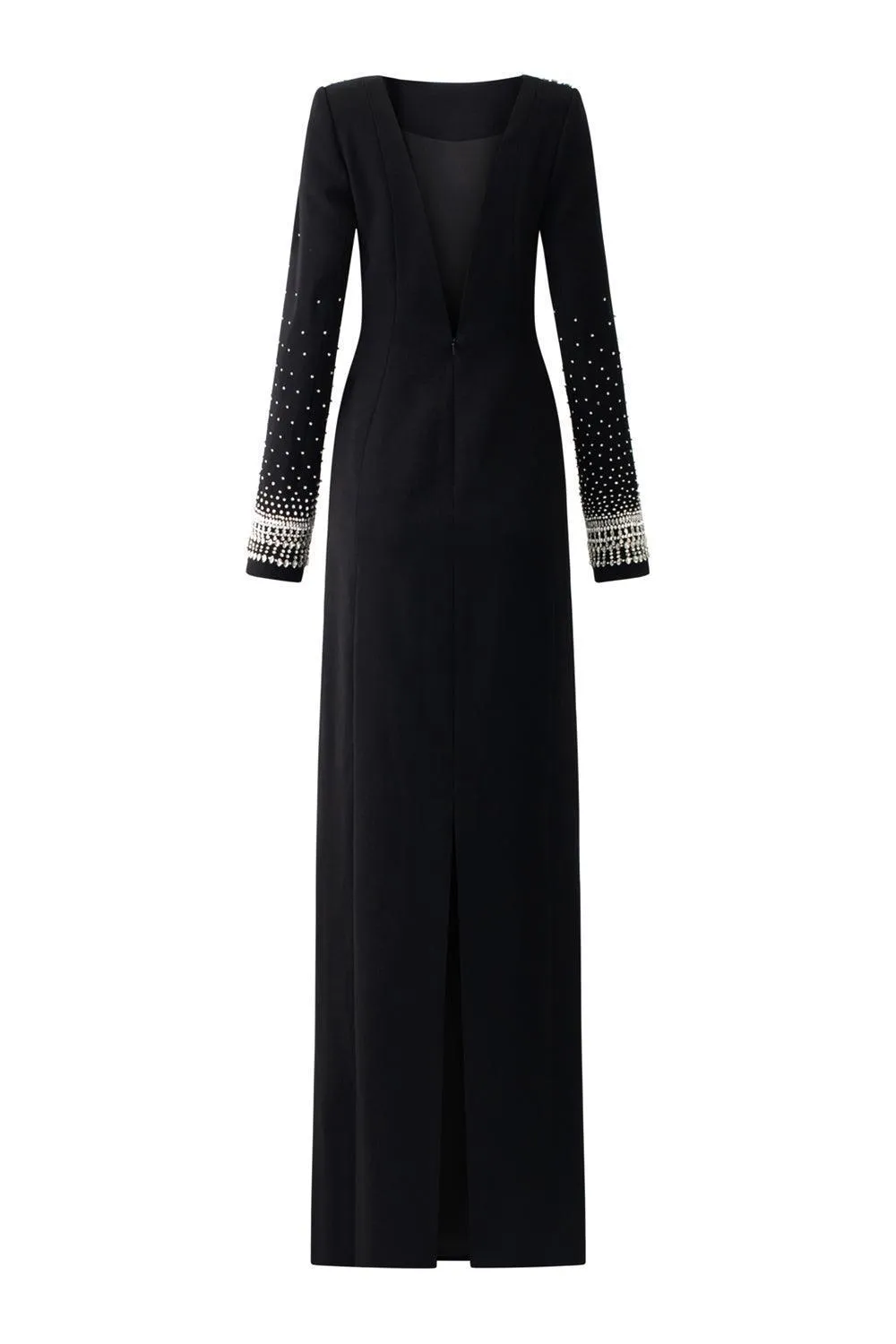 Routefinder A-line Long Sleeved Velvet Floor Length Dress