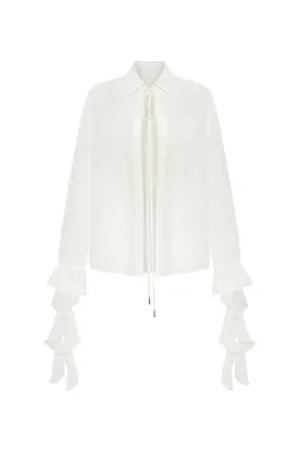 Ruffled blouse in white, Xo Xo