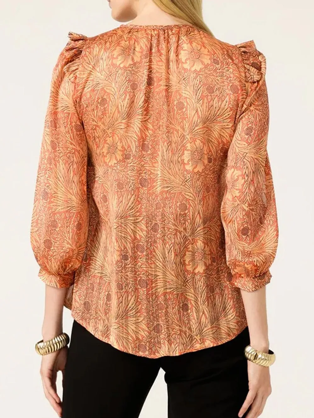 SACHA DRAKE BALTIMORE ORIOLE BLOUSE