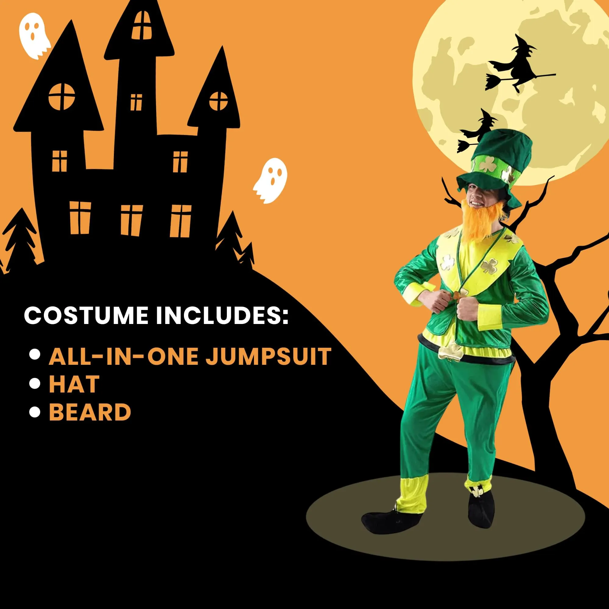 St Patrick's Leprechaun Adult Costume | One Size