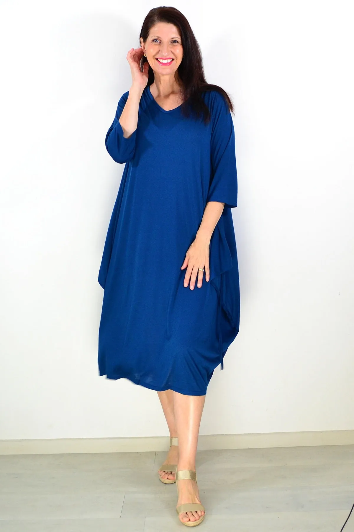 Teal Relaxed Oversized Tunic Dress