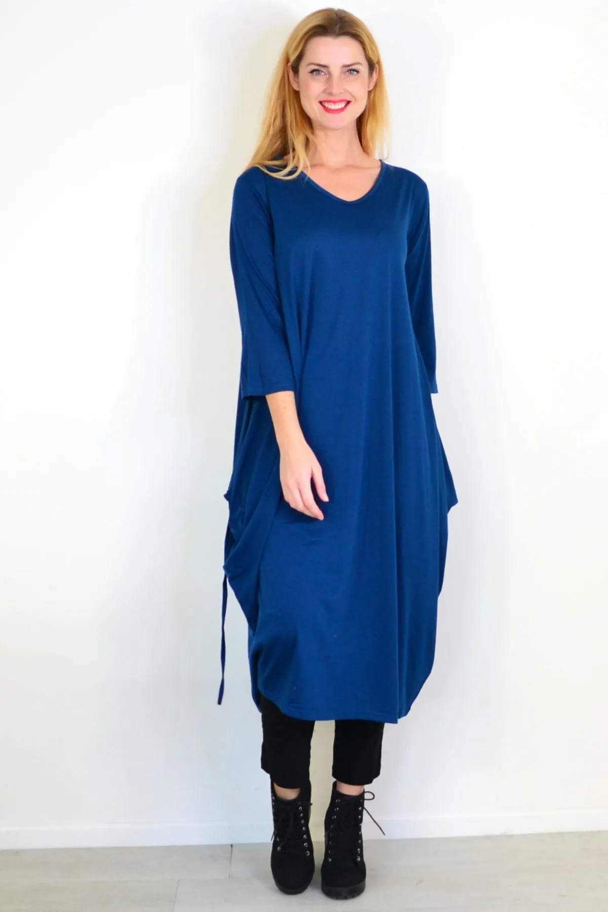 Teal Relaxed Oversized Tunic Dress