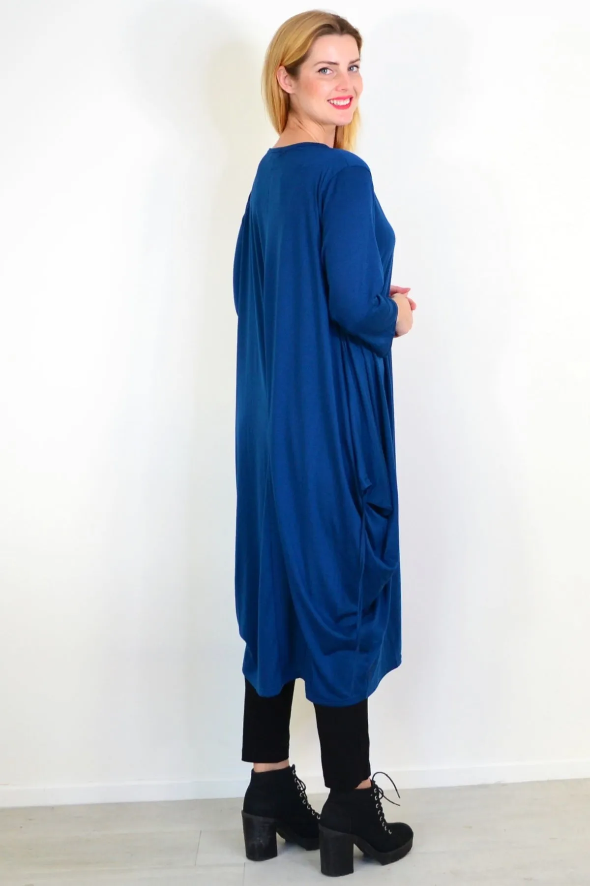 Teal Relaxed Oversized Tunic Dress