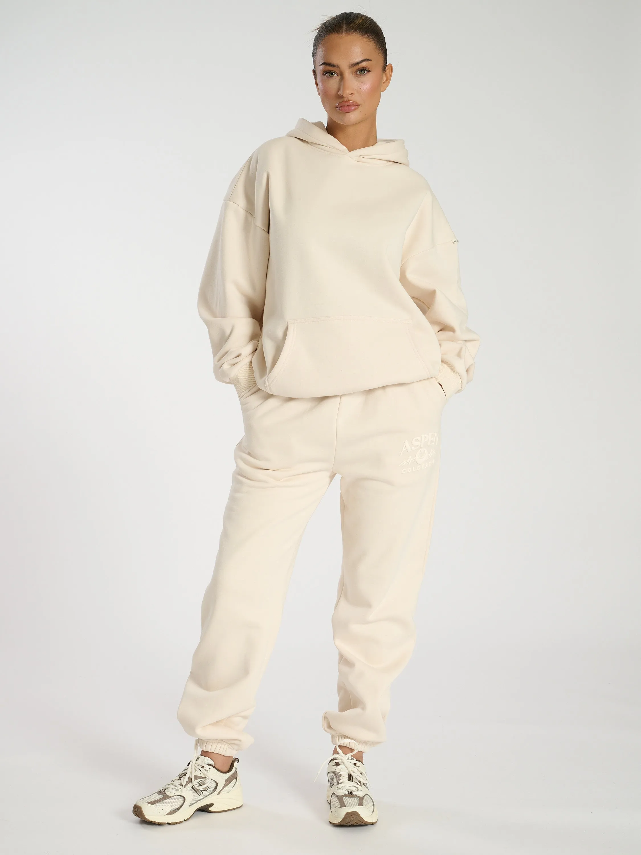 The 'Cushy' Aspen Oversized Bubble Hoodie In Vanilla