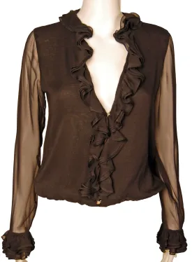 Tom Ford Gucci Chiffon Ruffle Blouse