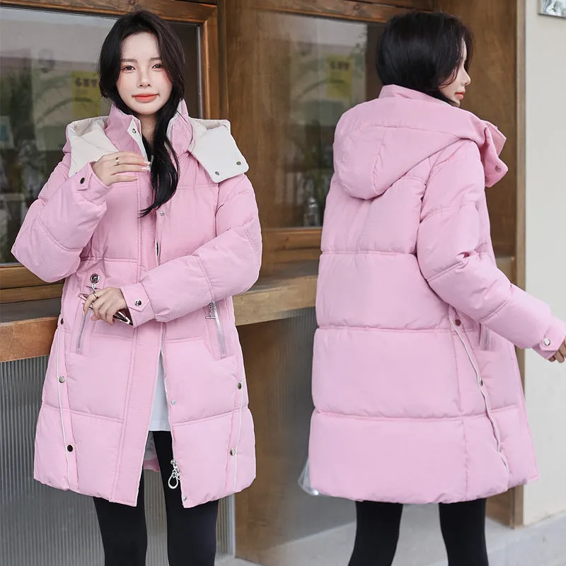 Winter Loose Down Cotton-padded Coat Women's Coat Mid-length Thickened