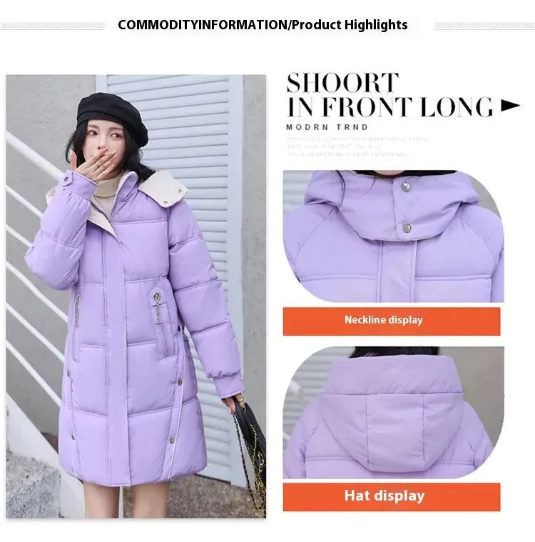 Winter Loose Down Cotton-padded Coat Women's Coat Mid-length Thickened