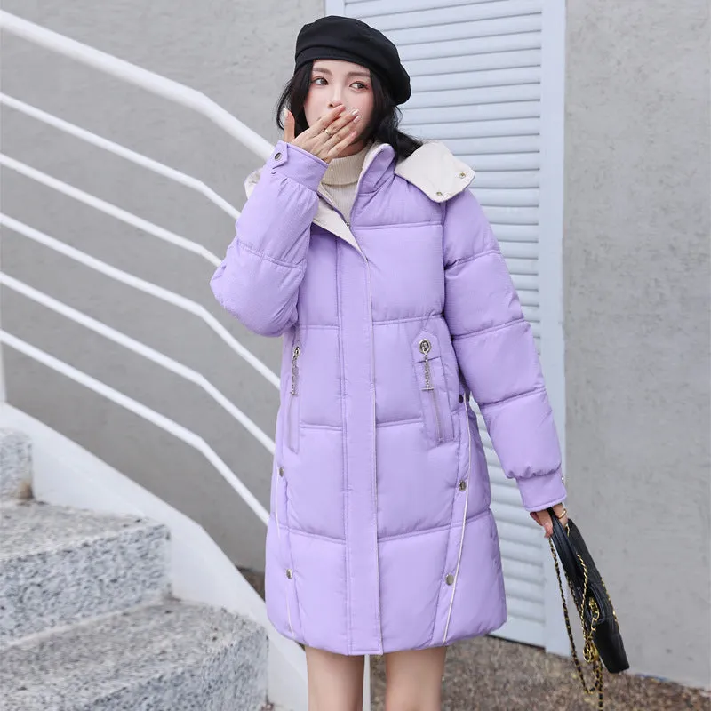 Winter Loose Down Cotton-padded Coat Women's Coat Mid-length Thickened