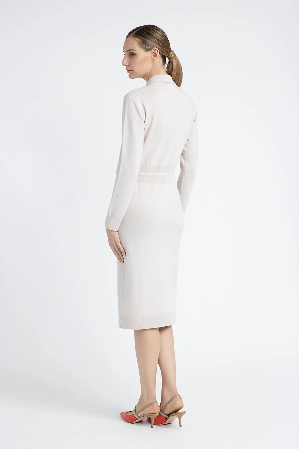 Wool silk cashmere knit dress